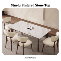 Sintered Sta single Top Double Pedestal Table French Cream design Household Furniture Rectangular table surface Home Furnishing Rounded Corners for Families, Homeowners, Entertainers, Dining Room, Kitchen, Villa