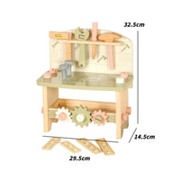 Kids Wooden Workbench Fine Motor Skills Children's Workbench Toy Hand-Eye Coordination Wooden Tool Bench for Preschoolers, Playroom, Preschool
