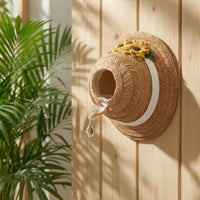 Bird Nest Ornament Nature-Themed Wall Ornament with Perch Decorative Bird Nest for Gardeners, Courtyard, Fence