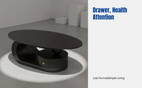 Modern Art Oval Coffee Table, Minimalist Luxury Design, Living Room, Designer Creative Side Table Set