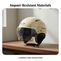 Motorcycle Half Helmet Four-Season Helmet Lightweight Impact-Resistant Headwear for Women, Commuters, Summer Riding, Daily Commute