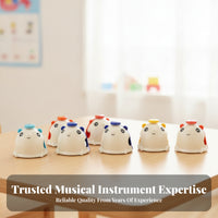 8 Pieces Labeled Notes 8 Note Handbells Individual Compartments Children's Hand Bells Cardboard Box Music Bells Clear Cover