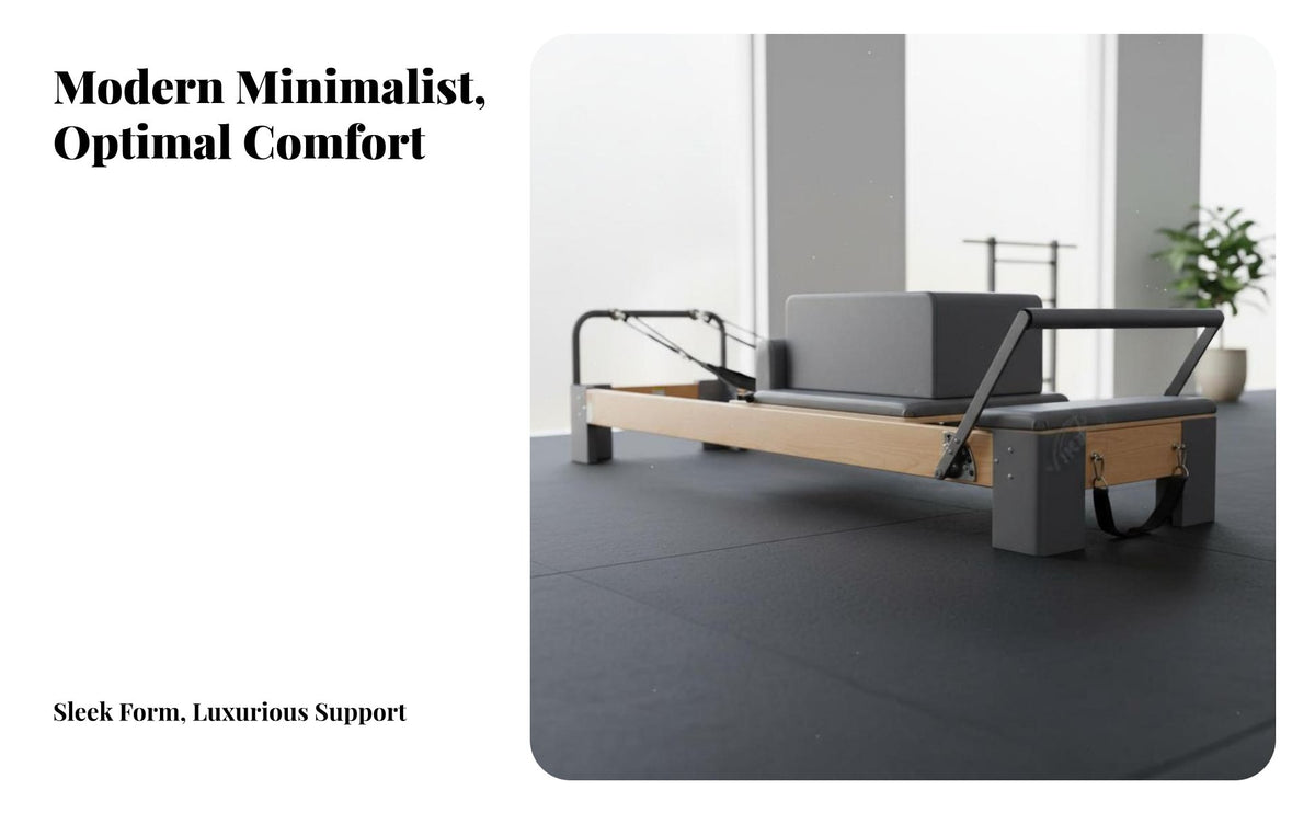 Pilates Reformer Bed Studio Grade Wooden Pilates Reformer Fully Adjustable Core Training Bed for Fitness Enthusiasts, Beginners, Recovery Center