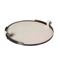 Tray with Handles Low-Profile Round Metal Tray Sleek for Coffee Table