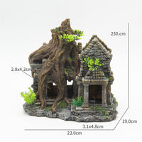 Bpet Resin Aquarium Shrub Castle Hideout Ornament for Fish and Shrimp