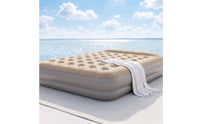 Inflatable Mattress with Built-in Pillow Tufted Inflatable Bed with Pillow Portable Airbed for Camping, Guests, Camping, Tent, Sleepovers