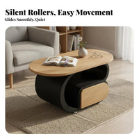 Mobile with casters 2-Tier Rolling Trolley Space-Saving End Table space-efficient Design Utility Cart Minimalist visual design for Apartment Dwellers, Homeowners, Office Workers, Living Room, Small areas, Bedroom, Balcony