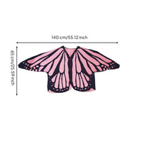 Butterfly Cardigan Wing-Shaped Panels Open Front Ruana Wrap Jacquard Knit