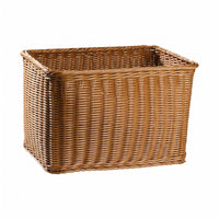 Square Woven Basket Reinforced Edges Deep Storage Basket Open & Household Organizer