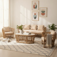 Outdoor Rattan Sofa for Patio, Terrace, Sunroom, Weather-Resistant, Balcony Furniture