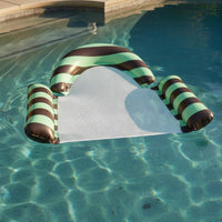 PVC Inflatable Striped Pool Lounger High Buoyancy Mesh Buoy Bed Portable Pool Lounge Easy to Use for Outdoor