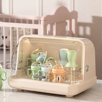 Plastic Dish Drying Rack with Lid, Bowl and Bottle Storage Box
