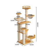 Cat Perch with Scratching Posts Solid Wood Multi-Level Pet Perch All Seasons Pet Furniture for Kittens