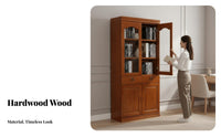 New Chinese and design particleproofstanding Curio Cabinet Modern Minimalist Design bookcase with Doors Multitier Shelving Storage Furniture Large Capacity for Book Lovers, Collectors, homeowners, Study Room, Bedroom