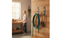 2 Pieces Metal Wall-Mounted Hose Holder Compact Garden Hose Hanger Long-Lasting Hardware Rustproof for Patio