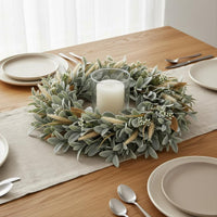 DoorWreath Artificial Lamb Ear Wreath Waterproof Home Decor for Front Door