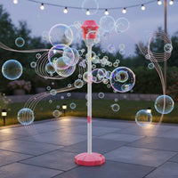 Outdoor Fun Flower Bubble Machine Portable Automatic Bubble Blower Easy to Use Party Toy LED Lights for Children, Children, Camping, Birthday, Festival