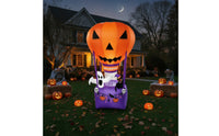 Spooky Inflatable Hot Air Balloon Giant Inflatable Jack-O'-Lantern Lighted Jack-O'-Lantern Inflate for Porch