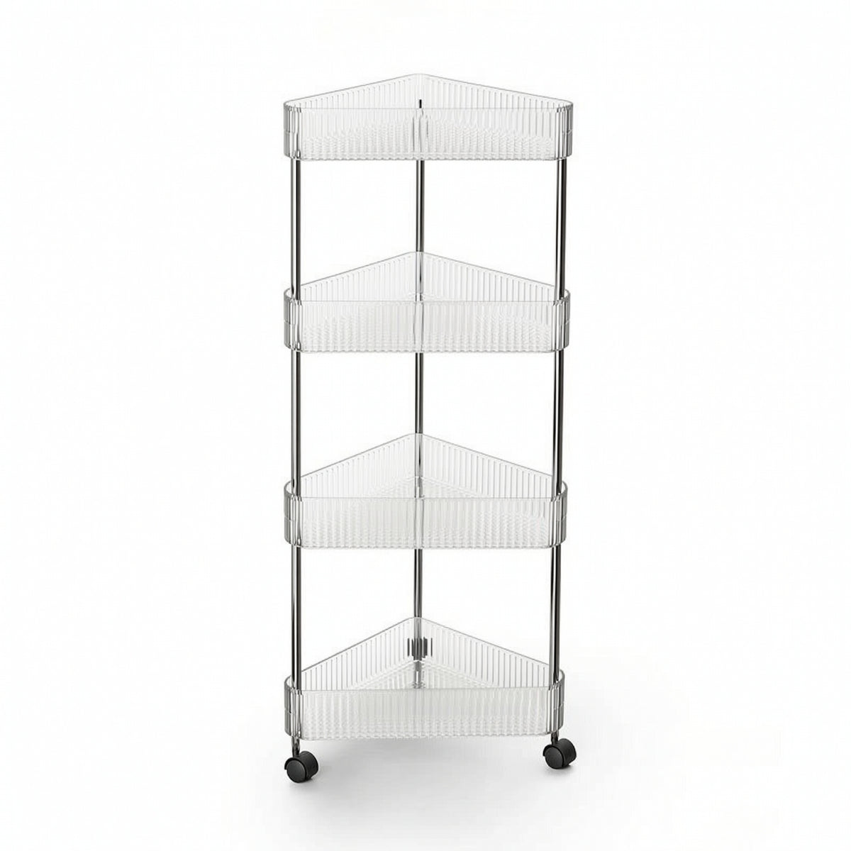 Rolling Corner Organizer Tiered Corner Shelving Rack with Wheels Mobile