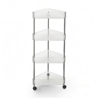 Rolling Corner Organizer Tiered Corner Shelving Rack with Wheels Mobile