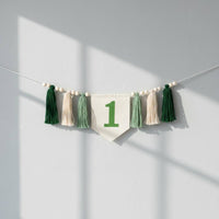Wooden Bead Tassel Banner Photo Prop Party Supply Handmade for Infants