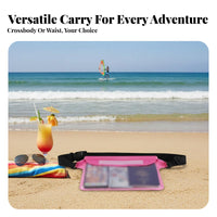 Waterproof Fanny Pack Touch Screen Friendly Waterproof Waist Bag Three-Fold Seal Protection Clear Fanny Pack for Beachgoers, Tourists, Kayaking