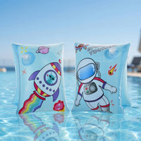 Glossy Swim Arm Bands with Valves Portable Swimming Arm Floaties Quick-Inflate Armbands PVC for Toddlers
