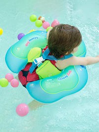 Inflatable Baby Swim Ring with Canopy and Anti-Slip Seat