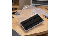 Figure Storage Box Hinged Lid Collectible Display Case Shielded for Parts Organization
