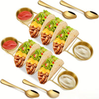 10 Pieces Taco Holder with Sauce Cups Stackable for Parties, Game Nights