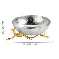 Decorative Metal Bowl with Stand Contemporary Luxury Stainless Steel Bowl Versatile for Home Stylists, Entryway Console, Living Room Decor
