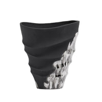 Vase with Spiral Grooves Matte Sculptural Vase Textured Vessel for Entryway