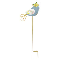 Artisanal Decorative Bird Stake Floral Accent Bird Stake Ornament for Planter