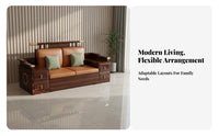 Modern Chinese design Multi-Functional Sofa with Storage two-seasonSeason Comfort Wooden Sofa with Storage Drawers sturdy Wood Frame Living Room Furniture Minimalist Design for Apartment Dwellers, Families, Homeowners, Lounge Area, Reception Hall