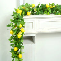 Artificial Lemon Vine with Spring Leaves and Water Grass Decor