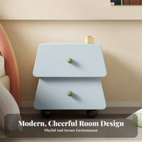 2-Drawer Cabinet Rounded Corners 2-Drawer Rolling Chest Trapezoid Shape