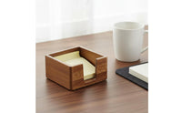 Wood Sticky Note Holder Minimalist Desktop Storage Box Rustic Memo Pad Holder for Professionals