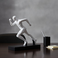 Running Figurine Abstract Running Figure Faceted for Living Room, Art Collectors