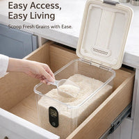 15L Rice Organizer Box with Wheels, 15Kg Flour Storage Containers, Airtight Rice Organizer Box, Food - Image 4