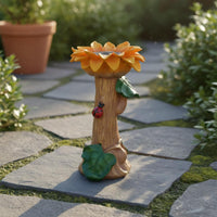 Sunflower Bird Bath Decorative Sunflower Birdbath Easy to Clean for Yard, Patio