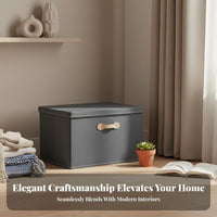 Foldable Clothing Container Large Capacity Storage Box Reinforced Handles
