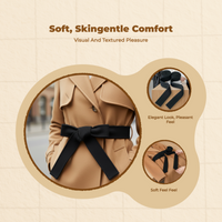 Wool Waist Belt, Double-Sided, Black, Versatile Accessory