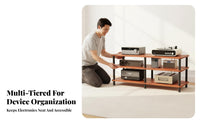 1 Audio Component Cabinet Multi-tier Equipment Rack High Load Capacity Sturdy Construction Open Shelf Amplifier Stand Suitable for Audiophiles Home Entertainment Living Room Household Storage Gift Giving
