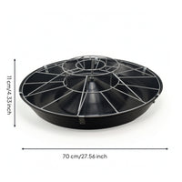 Round Piglet Feeding Trough Anti-Rooting Pig Feeder with Wire Guard Piglet Feeder with Metal Frame for Pigs