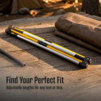 Telescopic Tent Pole Automatic Tent Support Rod Awning Accessory Iron Aluminum Fiberglass