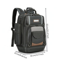 Molded Base Backpack Zippered Compartments Heavy-Duty Tool Backpack for Job Site
