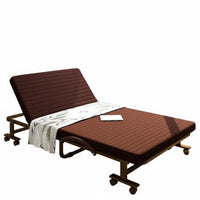 Folding Bed with Mattress Installation Rollaway Folding Bed Dense Foam Adjustable Lounger Cot for Guests, Hotel