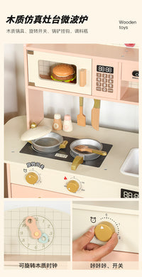 Wooden Pretend Play Kitchen Toy Set for Kids