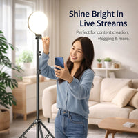 Fill Light for Professional Home Studio Use, Dimmable Three-Color for Photography and Video, Round LED with Tripod for Photographer