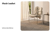 Upholstered Shell Chair Modern Design Seating Furniture Minimalist design Ergonomic spinerest for Homeowners, Adults, Bedroom